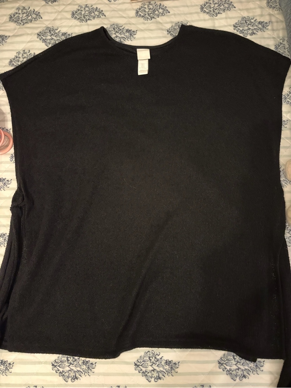 H&M Black Short-Sleeve Knit Tunic Top